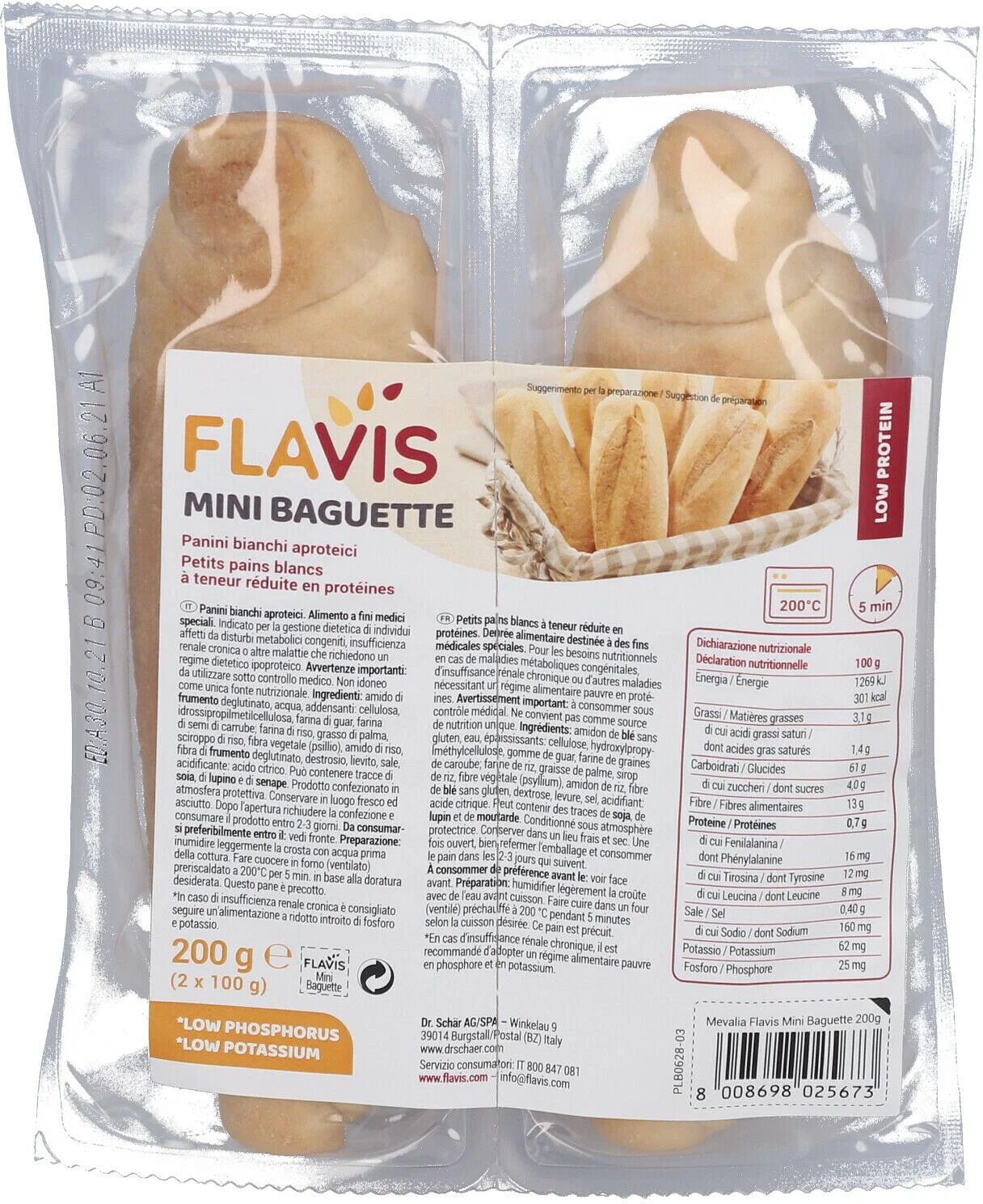 Flavis Mevalia Mini Baguette 200 G