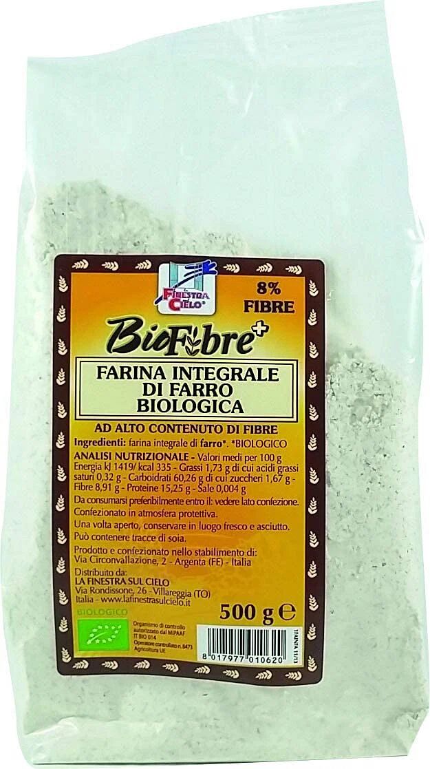 La Finestra Sul Cielo Fsc Biofibre+ Farina Integrale Di Farro Bio Ad Alto Contenuto Di Fibra 500 G