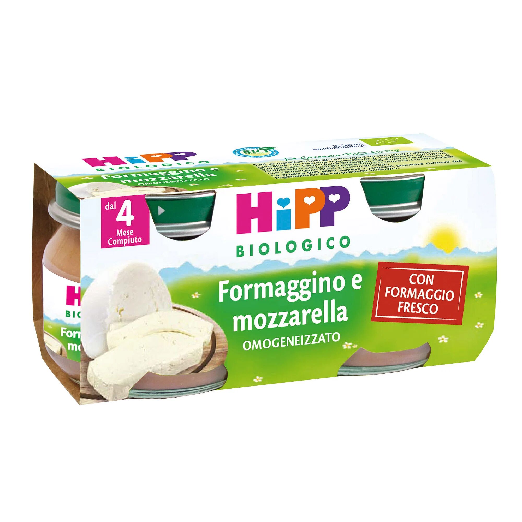 Hipp Bio Bio Omogeneizzato Formaggino Mozzarella 2x80 G