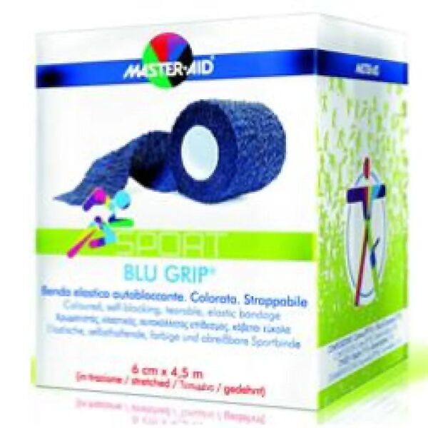master aid benda elastica autobloccante master-aid sport blugrip 4x4,5