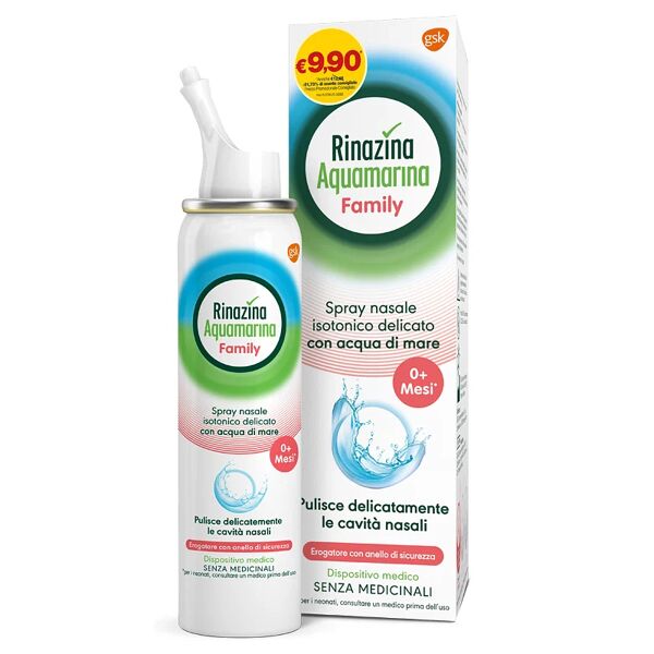 glaxosmithkline c.health.srl spray nasale isotonico rinazina aquamarina family promo 100 ml