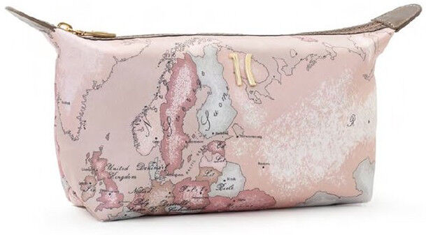 Classe Pochette Beauty Necessaire Piccolo Raso Lucido Stampa Geo Lady Cipria Cipria