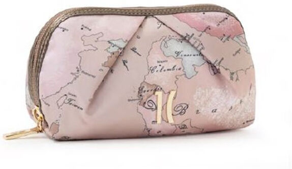 Classe Pochette Beauty Piccolo Con Pinces Raso Lucido Stampa Geo Lady Cipria Cipria