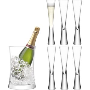 lsa intarnational set 6 bicchieri flute e secchiello per champagne moya - lsa international