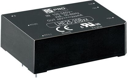 RS PRO Alimentatore switching integrato , 25W, ingresso 100 → 370 V dc, 85 → 264 V ac, uscita 24V cc, 1.1A RS PRO Alimentatore switching integrato , 25W, ingresso 100 → 370 V dc, 85 → 264 V ac, uscita 24V cc, 1.1A