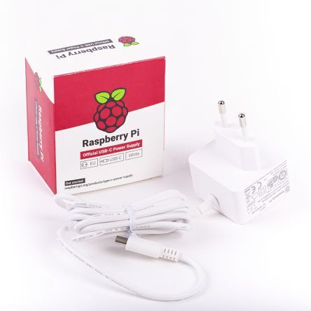Raspberry Pi Alimentatore per  , presa USB di tipo C con Connettore UE, cavo da 1.5m (100), RPI4 PSU EU WHITE BULK
