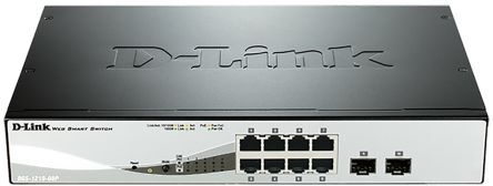D-Link Switch Ethernet  Gigabit, 10/100/1000Mbit/s, 10 porte, Montaggio rack , Sì, DGS-1210-08P D-Link Switch Ethernet  Gigabit, 10/100/1000Mbit/s, 10 porte, Montaggio rack , Sì, DGS-1210-08P