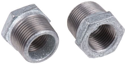 Georg Fischer Raccordo in ferro malleabile galvanizzato , connessione BSPT 3/4" maschio x BSPP 1/2" femmina, 770241223