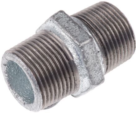 Georg Fischer Raccordo in ferro malleabile galvanizzato , connessione BSPT 3/4" maschio x BSPT 3/4" maschio, 770280205 Georg Fischer Raccordo in ferro malleabile galvanizzato , connessione BSPT 3/4" maschio x BSPT 3/4" maschio, 770280205