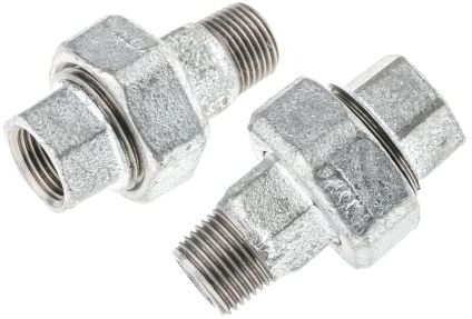 Georg Fischer Raccordo in ferro malleabile galvanizzato , connessione BSPT 1/2" maschio x BSPP 1/2" femmina, 770341204 Georg Fischer Raccordo in ferro malleabile galvanizzato , connessione BSPT 1/2" maschio x BSPP 1/2" femmina, 770341204