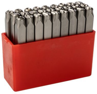 RS PRO Set punzoni alfabetici per incisione , altezza carattere 5mm, 27 pezzi RS PRO Set punzoni alfabetici per incisione , altezza carattere 5mm, 27 pezzi