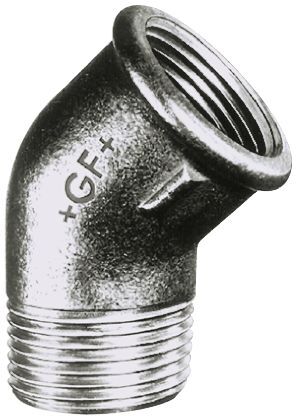 Georg Fischer Raccordo in ferro malleabile galvanizzato , connessione BSPT 1" maschio x BSPP 1" femmina, a Gomito di 45°, 770121206 Georg Fischer Raccordo in ferro malleabile galvanizzato , connessione BSPT 1" maschio x BSPP 1" femmina, a Gomito di 45°, 770121206