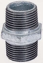 Georg Fischer Raccordo in ferro malleabile galvanizzato , connessione BSPT 1/4" maschio x BSPT 1/4" maschio, 770280202