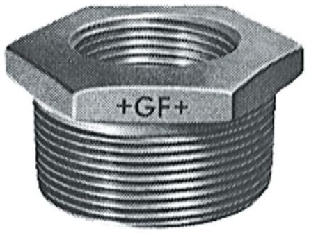 Georg Fischer Raccordo in ferro malleabile brunito , connessione BSPT 3/4" maschio x BSPP 3/8" femmina, 770241122