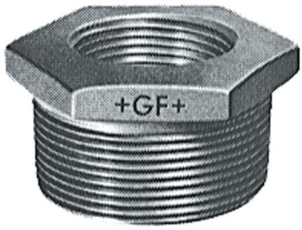 Georg Fischer Raccordo in ferro malleabile galvanizzato , connessione BSPT 1 1/2" maschio x BSPP 1/2" femmina, 770241233