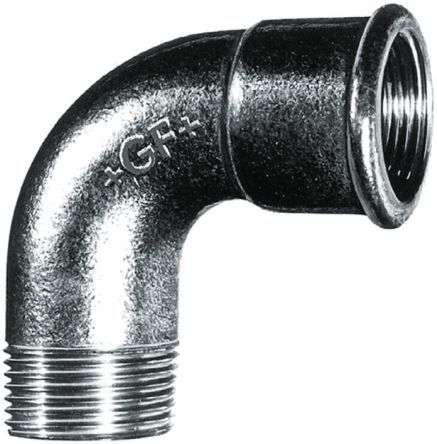 Georg Fischer Raccordo in ferro malleabile galvanizzato , connessione BSPT 1/2" maschio x BSPP 1/2" femmina, 770011204