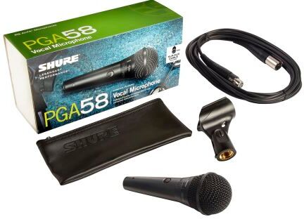 Shure Microfono portatile con filo  , Cardioide 150Ω, 4.6m, PGA58-XLR-E Shure Microfono portatile con filo  , Cardioide 150Ω, 4.6m, PGA58-XLR-E