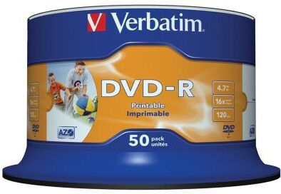 Verbatim DVD vergine  4,7 GB 16X, DVD-R, confezione 50, 43533 Verbatim DVD vergine  4,7 GB 16X, DVD-R, confezione 50, 43533