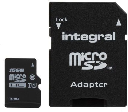 Integral Memory Micro SD  Class 10, UHS-1 U1 MicroSDHC, INMSDH16G10-90UNI Integral Memory Micro SD  Class 10, UHS-1 U1 MicroSDHC, INMSDH16G10-90UNI