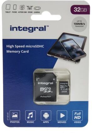 Integral Memory Micro SD  Class 10, UHS-1 U1 MicroSDXC, INMSDH32G-100V10 Integral Memory Micro SD  Class 10, UHS-1 U1 MicroSDXC, INMSDH32G-100V10