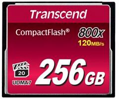 Transcend Scheda CompactFlash  CompactFlash 256 GB MLC -25 → +85°C 800x, TS256GCF800 Transcend Scheda CompactFlash  CompactFlash 256 GB MLC -25 → +85°C 800x, TS256GCF800