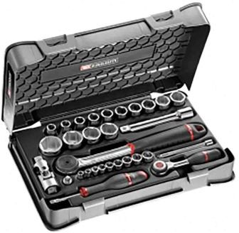 Facom Set di bussole  da 30 pezzi, guida Quadrato da 1/2 poll, 1/4 poll, RS.360-1 Facom Set di bussole  da 30 pezzi, guida Quadrato da 1/2 poll, 1/4 poll, RS.360-1