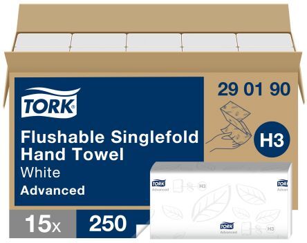 Tork Asciugamani di carta , 2 strati, 250 fogli da 115 x 230 mm (chiuso), 230 x 230 mm (aperto), 290190 Tork Asciugamani di carta , 2 strati, 250 fogli da 115 x 230 mm (chiuso), 230 x 230 mm (aperto), 290190