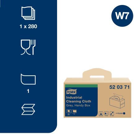 Tork Panni Monouso A secco , col. Grigio, conf. da 1 pz., 520371 Tork Panni Monouso A secco , col. Grigio, conf. da 1 pz., 520371