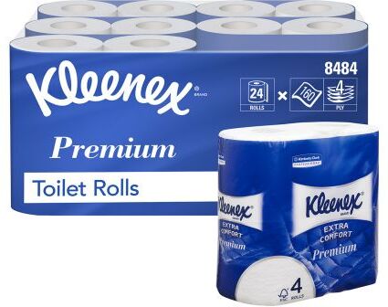 Kimberly Clark Carta igienica a 4 strati  Bianco, rotolo da 3840 fogli KLEENEX Premium Piccolo, 8484 Kimberly Clark Carta igienica a 4 strati  Bianco, rotolo da 3840 fogli KLEENEX Premium Piccolo, 8484