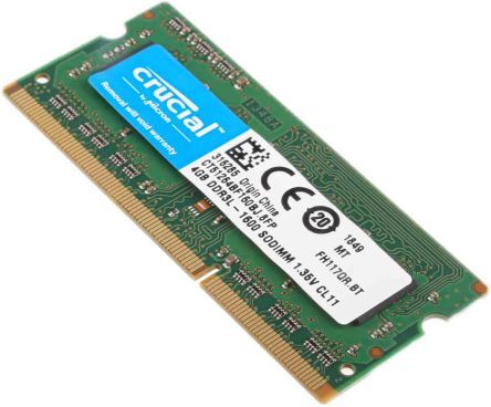 Crucial Scheda RAM Laptop  4 GB, 1600MHz, CT51264BF160B Crucial Scheda RAM Laptop  4 GB, 1600MHz, CT51264BF160B