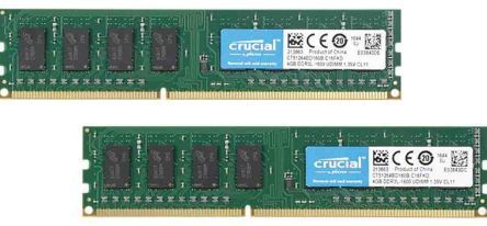 Crucial Scheda RAM Desktop  8 GB No, 1600MHz, CT2K51264BD160BJ Crucial Scheda RAM Desktop  8 GB No, 1600MHz, CT2K51264BD160BJ