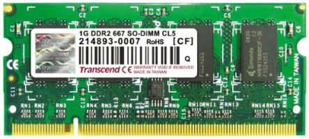 Transcend Scheda RAM Laptop  1 GB, 667MHz, TS128MSQ64V6U-i Transcend Scheda RAM Laptop  1 GB, 667MHz, TS128MSQ64V6U-i