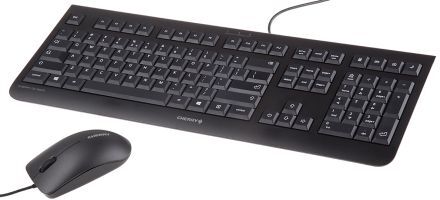 Cherry Set tastiera e mouse Nero  Con cavo USB Standard QWERTY, JD-0800EU-2