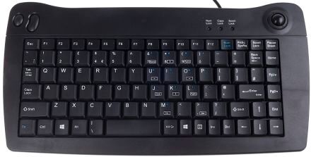 RS PRO Minitastiera Nero Cablato USB , QWERTY (UK) Trackball RS PRO Minitastiera Nero Cablato USB , QWERTY (UK) Trackball