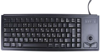 Cherry Tastiera con funzione trackball Nero Cablato PS/2 , QWERTY (UK) Compatta, G84-4400LPBGB-2