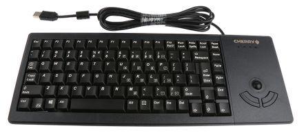 Cherry Tastiera con funzione trackball Nero Cablato USB , QWERTY (US) Compatta, G84-5400LUMEU-2