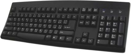 Ceratech Tastiera Nero Cablato PS/2, USB , QWERTY (Arabo) Standard, KYBAC260UP-BKAR Ceratech Tastiera Nero Cablato PS/2, USB , QWERTY (Arabo) Standard, KYBAC260UP-BKAR