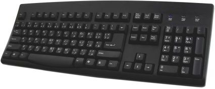 Ceratech Tastiera Nero Cablato PS/2, USB , QWERTY (Arabo) Standard, KYBAC260UP-BKAR