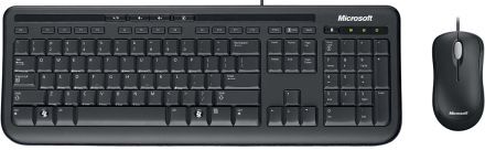 Microsoft Set tastiera e mouse Nero  Con cavo USB Compatta QWERTY (UK), APB-00006