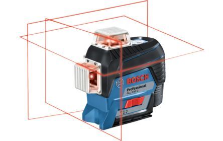 Bosch Livella laser a linee autolivellante GLL 3-80 C per uso Interno, Classe 2, ±0.2mm/m, 650nm, Rosso