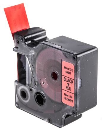 Dymo Nastro per stampante di etichette  Nero su Rosso, funziona con modelli stampanti varie, 19 mm, S0720870 Dymo Nastro per stampante di etichette  Nero su Rosso, funziona con modelli stampanti varie, 19 mm, S0720870