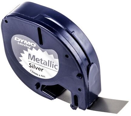 Dymo Nastro per stampante di etichette  Nero su Argento, funziona con modelli stampanti varie, 12 mm, S0721730 Dymo Nastro per stampante di etichette  Nero su Argento, funziona con modelli stampanti varie, 12 mm, S0721730