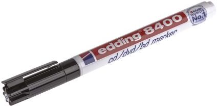 Edding Nero Pennarello per CD, pennarello indelebile Extra fine Tonda, 0.5 → 1mm, 8400-001 Edding Nero Pennarello per CD, pennarello indelebile Extra fine Tonda, 0.5 → 1mm, 8400-001