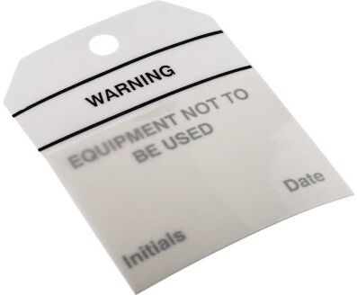 RS PRO 50 Etichette con fascetta prestampate  60mm x 70mm Equipment Not To Be Used RS PRO 50 Etichette con fascetta prestampate  60mm x 70mm Equipment Not To Be Used