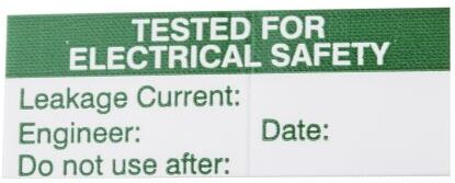 RS PRO 140 Etichetta adesiva prestampata  38mm x 15mm Tested For Electrical Safety RS PRO 140 Etichetta adesiva prestampata  38mm x 15mm Tested For Electrical Safety