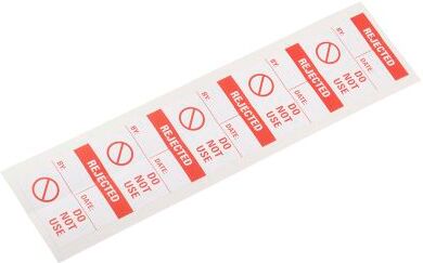 RS PRO 50 Etichetta adesiva prestampata  38mm x 38mm Rejected Do Not Use RS PRO 50 Etichetta adesiva prestampata  38mm x 38mm Rejected Do Not Use