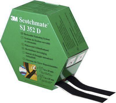 3M Nastro Hook & Loop  Scotchmate™ SJ352D, 25mm x 5m, Nero, 3M SJ 352D 25,4 mm x 5 m 3M Nastro Hook & Loop  Scotchmate™ SJ352D, 25mm x 5m, Nero, 3M SJ 352D 25,4 mm x 5 m