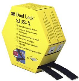 3M Nastro Hook & Loop  Dual Lock™ SJ354X, 25mm x 5m, Pretagliato, Nero, 3M SJ 354x 25,4 mm x 5m, 300 squares 3M Nastro Hook & Loop  Dual Lock™ SJ354X, 25mm x 5m, Pretagliato, Nero, 3M SJ 354x 25,4 mm x 5m, 300 squares
