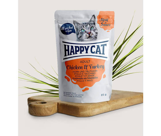 Happycat Happy Cat Meat In Sauce Adult Pollo & Tacchino 24x85g