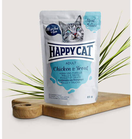 Happycat Happy Cat Meat In Sauce Adult Pollo & Trota 12x85g